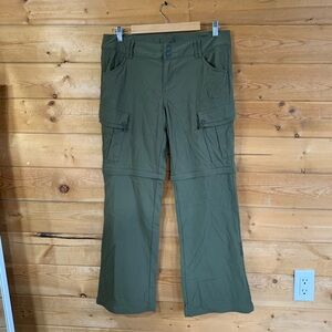 Prana Sage Convertible Women's‎ Utility Pants Olive Green Size 12
